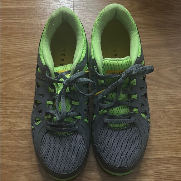 Gray and Neon Green Athletic Shoes - Picture 8 of 11